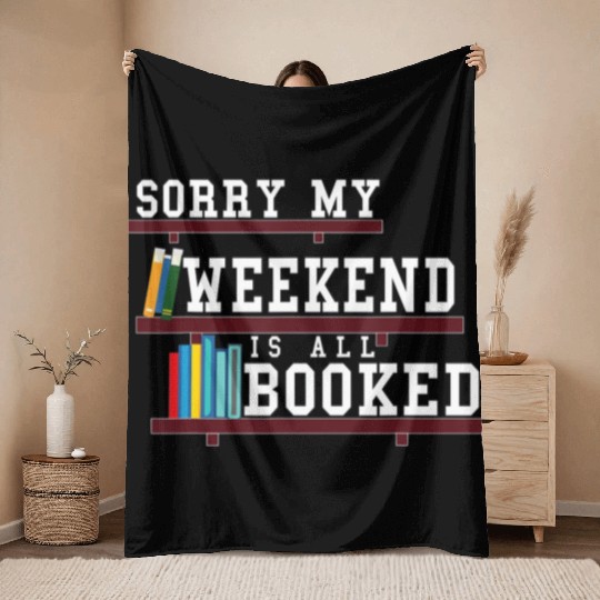 Bookish Reading Teacher Funny bookworm Heart shelf Throw Blankets