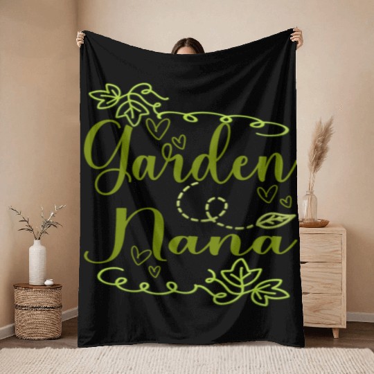Garden Nana Throw Blankets