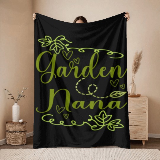 Garden Nana Throw Blankets