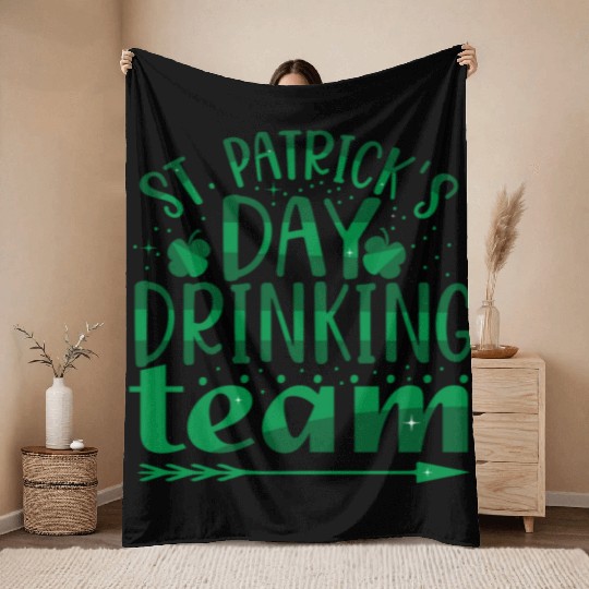 Patricks Day Drinking Team Throw Blankets