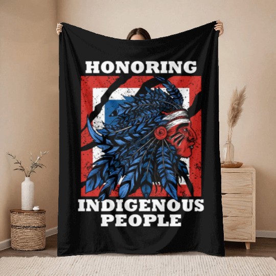 Honoring Indigenous People Heritage Native America Throw Blankets