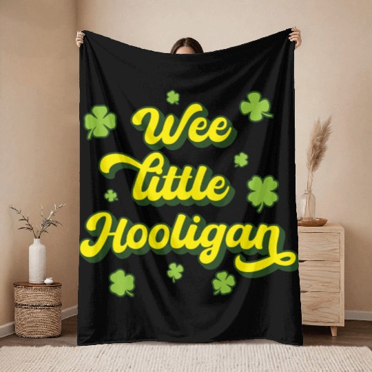 Wee Little Hooligan Throw Blankets