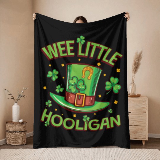 Wee Little Hooligan Throw Blankets