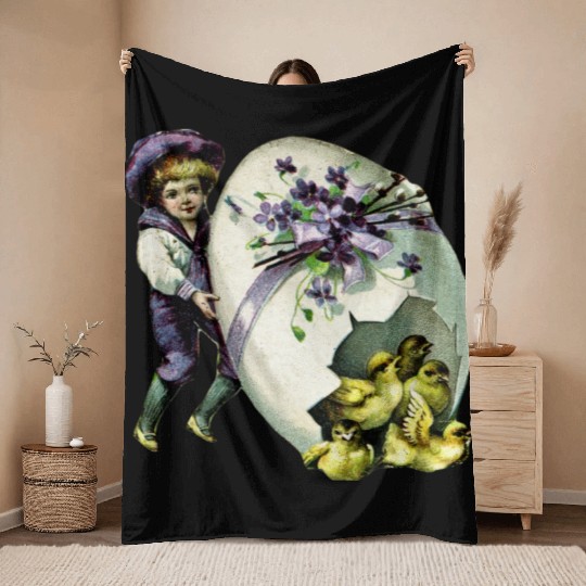 Vintage Easter Throw Blankets