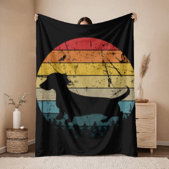 Dachshund Gift Dixie Wiener Doxie Dackel Throw Blankets