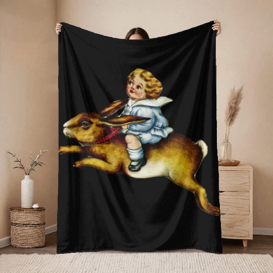 Vintage Easter Throw Blankets