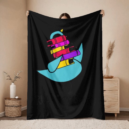 Teacher Library Read Mo Books Pigeon Reading Libra Throw Blankets