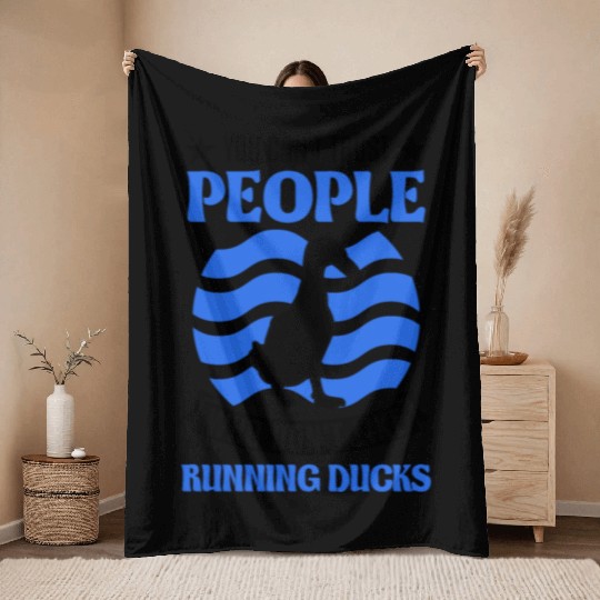 Indian Runner Gift Running Duck Throw Blankets