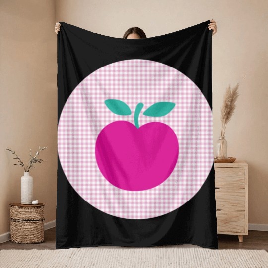pink apple Throw Blankets