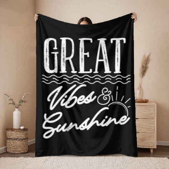 Great Vibes and Sunshine Holiday Friends Party Throw Blankets