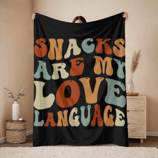 Snacks Are My Love Language Throw Blankets