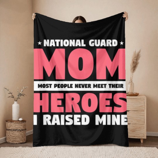 National Guard Mom Lovely Mother Family Military Throw Blankets