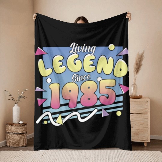 Living Legend Since 1985, 80s Themed Birthday Throw Blankets