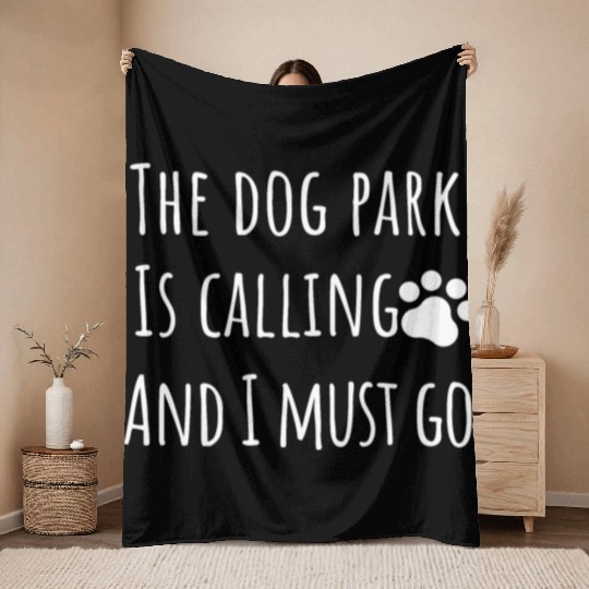 dog park dog mom dad Throw Blankets