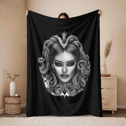 Playing Card Design - Hearts Throw Blankets