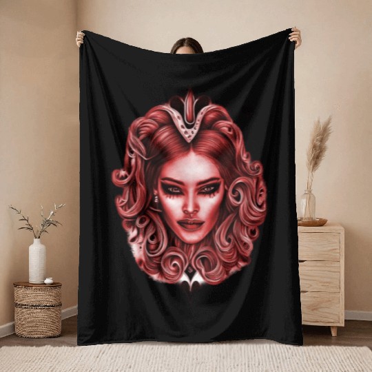 Playing Card Design - Hearts Throw Blankets