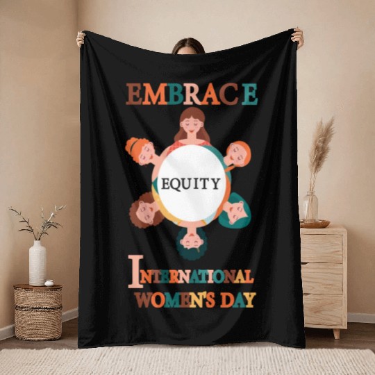 Embrace Equity International Women's Day Throw Blankets