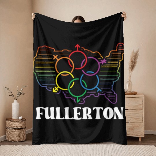 Fullerton Pride Month Pride Flag LGBT Community LG Throw Blankets