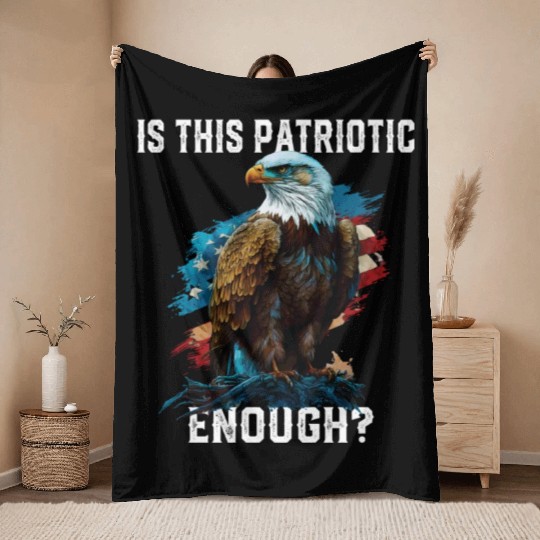 Is This Patriotic Enough American Bald Eagle Throw Blankets