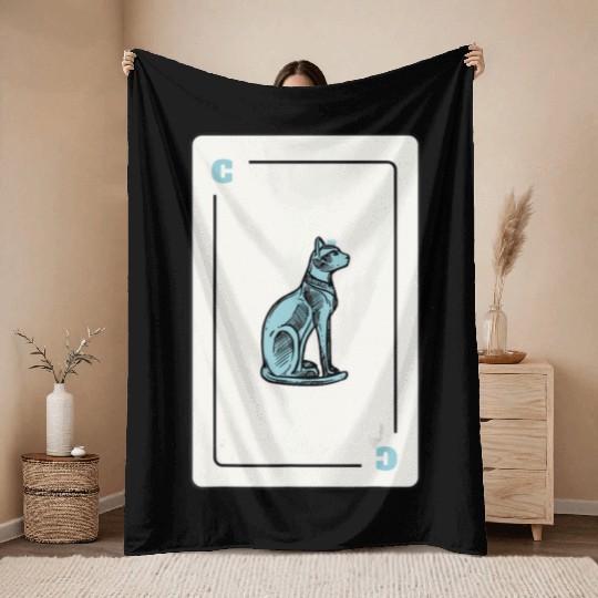 Cat Playing card Cat Lovers Gift Throw Blankets