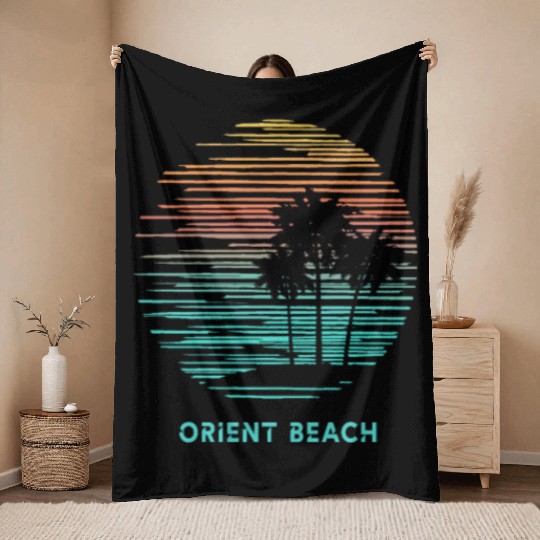 Orient Beach Saint Martin Cool Souvenir Vacation Throw Blankets