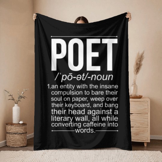 Poet Definition Poetry Poem Writer Poetry Lover Throw Blankets