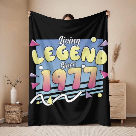 Living Legend Since 1977, 80s Themed Birthday Throw Blankets