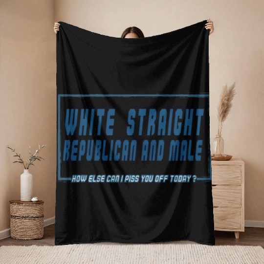 White Straight Republican and Male Throw Blankets