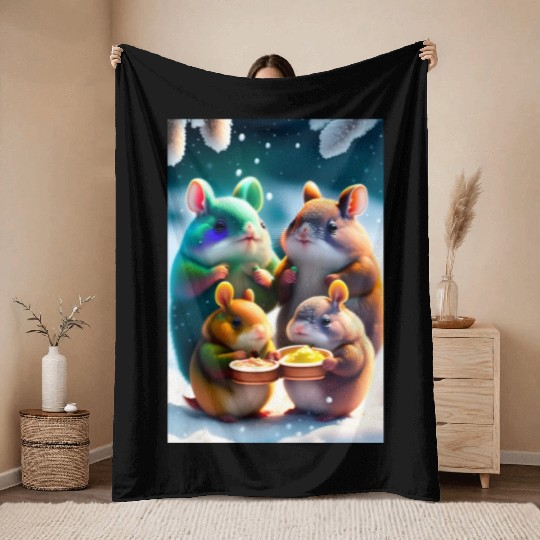 Cute Totoro Throw Blankets