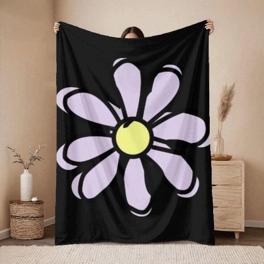 Lavender Flower Throw Blankets
