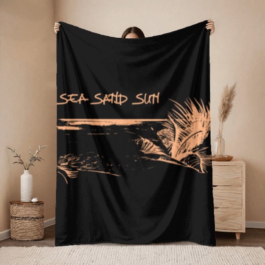 Sea, Sand And Sun Throw Blankets