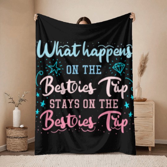 Besties Trip Vacation with Friends Spring Break Throw Blankets