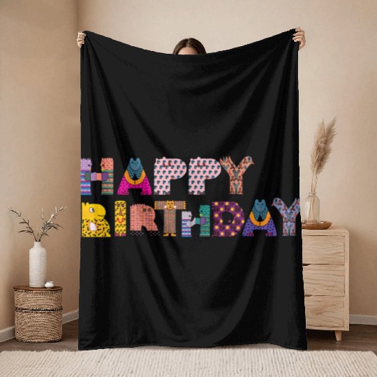 happy birthday Throw Blankets