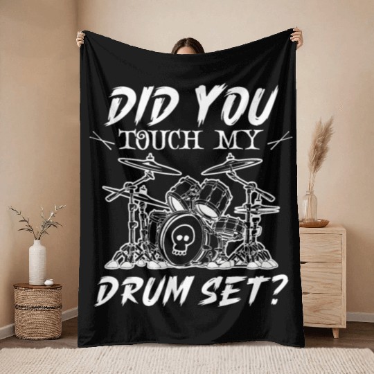 Drummer Drums Music Drum Set Drumming Throw Blankets