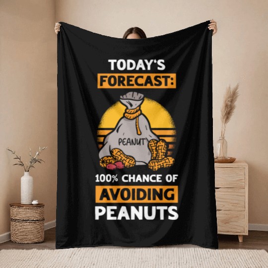 Today's Forecast 100% Chance Of Avoiding Peanuts Throw Blankets