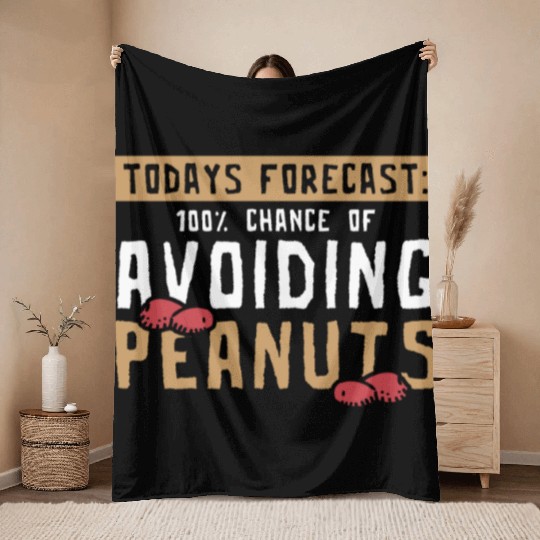 Today's Forecast 100% Chance Of Avoiding Peanuts Throw Blankets