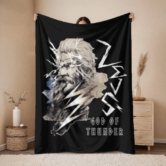 Zeus Greece God Of Thunder Lightning Mythology Gre Throw Blankets