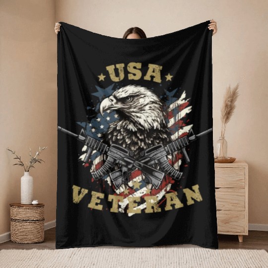 USA Army Veteran Throw Blankets