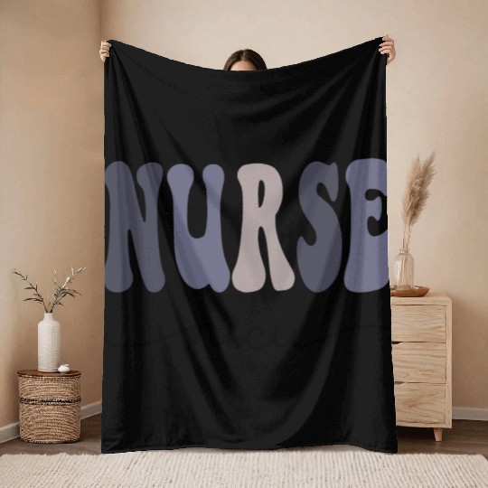 NICU Nurse Neonatal Baby Nurse Squad Purple Design Throw Blankets