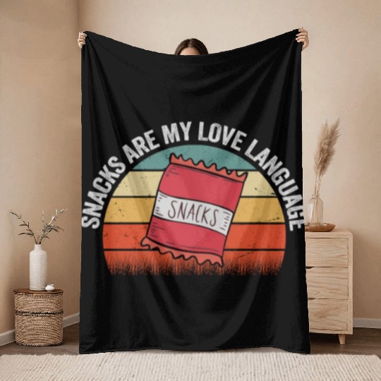 Snacks Are My Love Language Throw Blankets