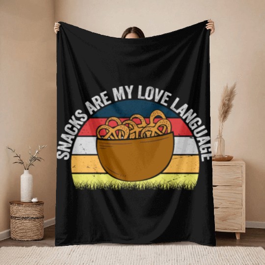 Snacks Are My Love Language Throw Blankets