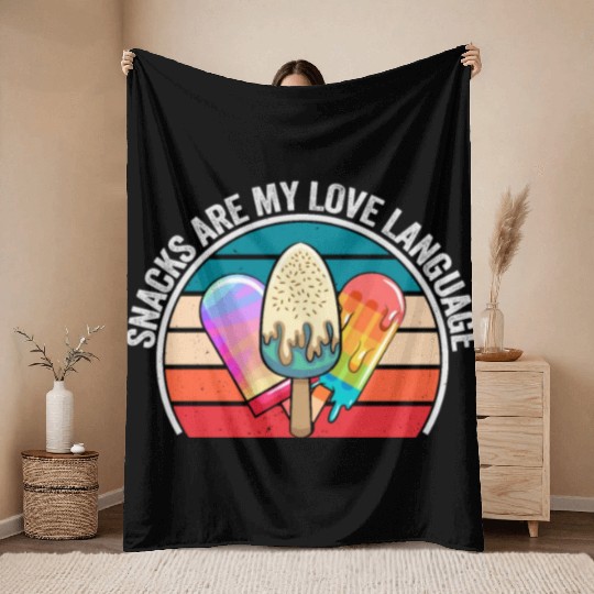 Snacks Are My Love Language Throw Blankets