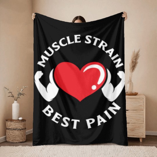 Muscle Strain Fitness Gym Pain Bodybuilding Throw Blankets