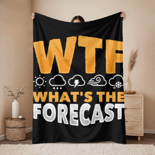 WTF What's The Forecast Meteorologist Meteorology Throw Blankets