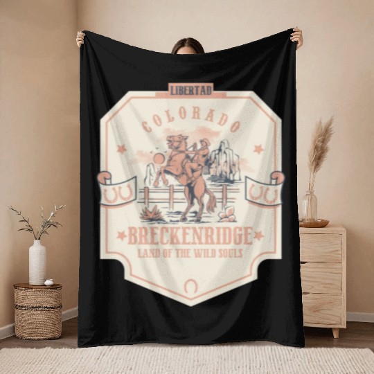 breckenridge colorado wild west town Throw Blankets