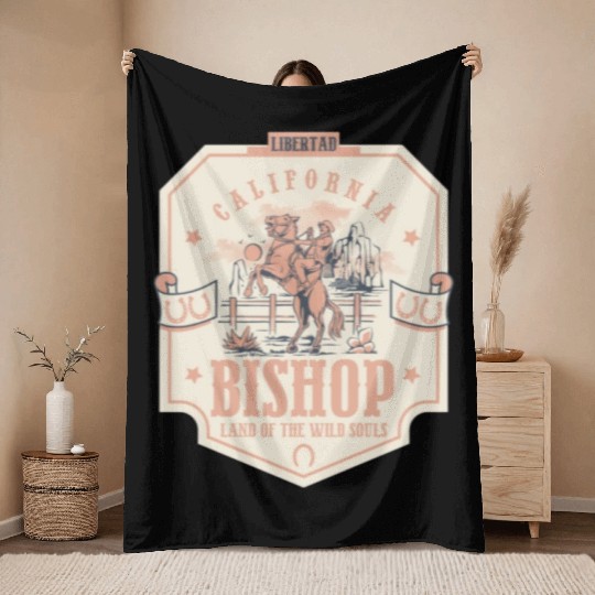 bishop California wild west town Throw Blankets