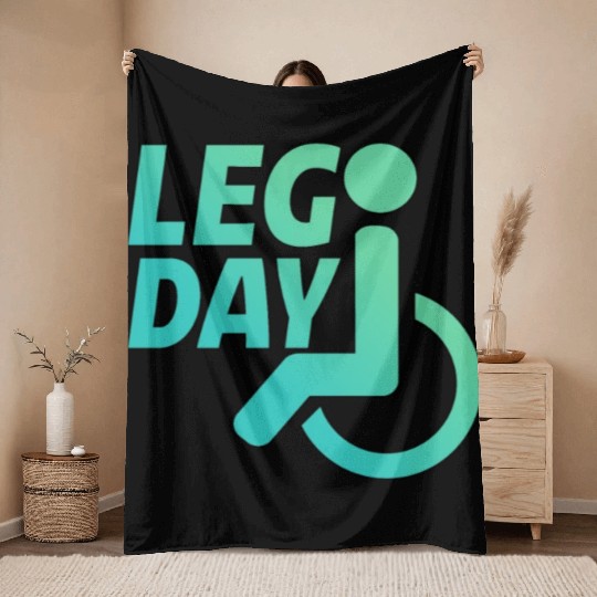 Leg Day Handicapped Wheelchair 22 Throw Blankets
