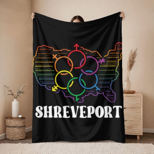 Shreveport Pride Month Pride Flag LGBT Community L Throw Blankets