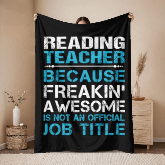 Reading Teacher Throw Blankets - Freaking Awesome Gift It