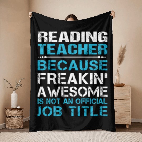 Reading Teacher Throw Blankets - Freaking Awesome Gift It